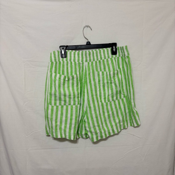 Old Navy women's high-waisted green/white linen-blend pull-on shorts - Picture 4 of 10
